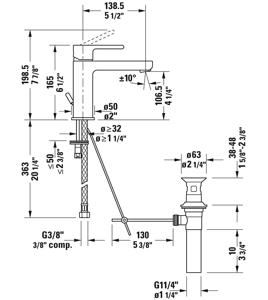 Duravit B.2 Medium Single Handle Faucet 11 Duravit B.2 Medium Single Handle Faucet - Image 6