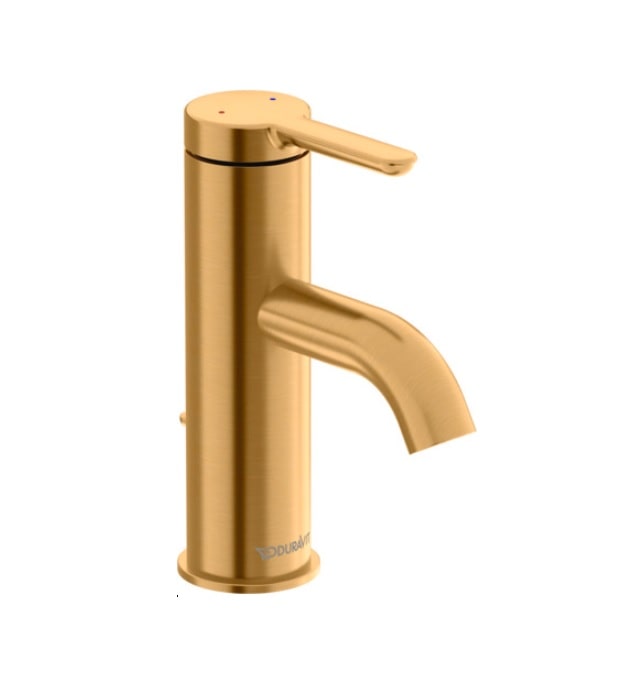 Duravit C.1 "S" Single Lever Faucet C11010001 5 Duravit C.1 Brushed Gold Sink Faucet S C11010001