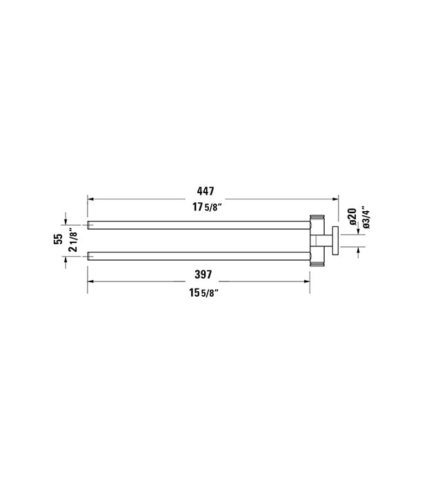 Duravit D-Code Foldable Towel Rail 0099221000 7 Duravit D-Code Foldable Towel Rail 0099221000 - Image 2