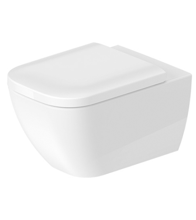 Duravit Happy D.2 Rimless Wall-Mount Toilet With Seat 5 Duravit Happy D.2 matte black toilet 2222098992