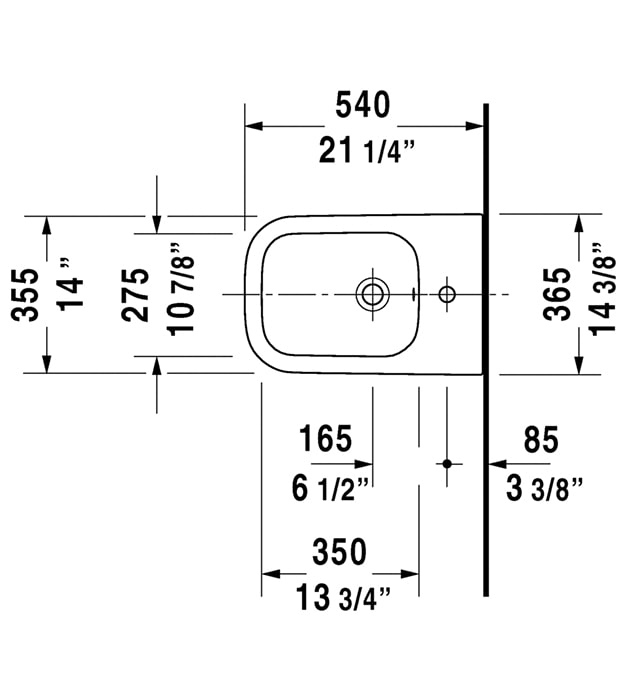 Duravit Happy D.2 Wall Hung Bidet Anthracite Or White 9 Duravit Happy D.2 Wall Hung Bidet Anthracite Or White - Image 4