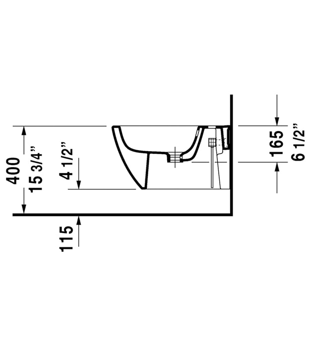 Duravit Happy D.2 Wall Hung Bidet Anthracite Or White 10 Duravit Happy D.2 Wall Hung Bidet Anthracite Or White - Image 5