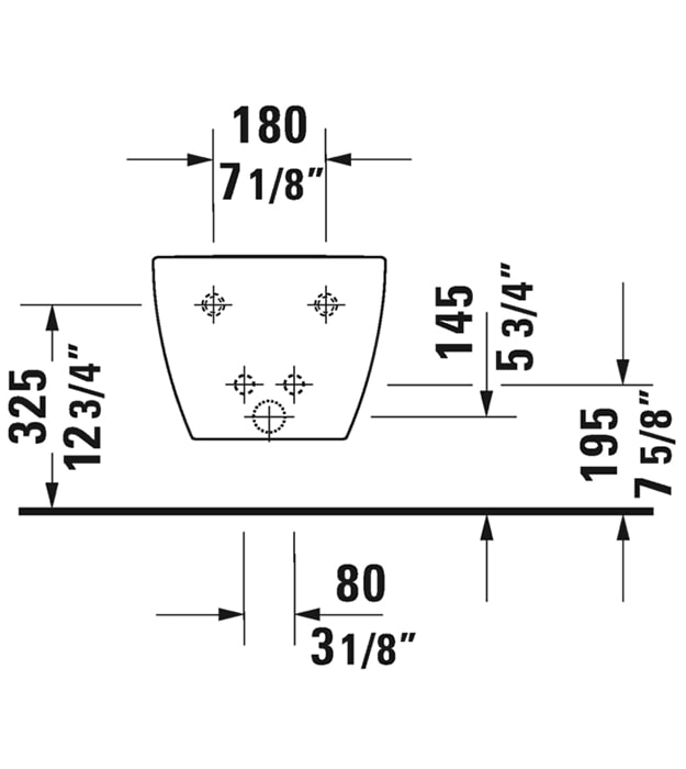 Duravit Happy D.2 Wall Hung Bidet Anthracite Or White 11 Duravit Happy D.2 Wall Hung Bidet Anthracite Or White - Image 6