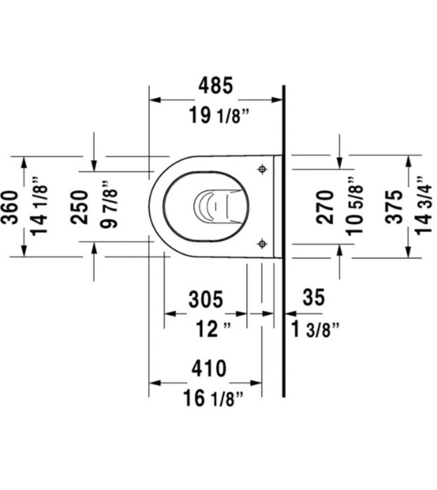 Duravit Starck 3 Compact Toilet Wall-Mounted W/ Seat 222709 7 Duravit Starck 3 Compact Toilet Wall-Mounted W/ Seat 222709 - Image 2