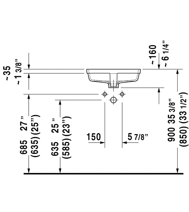 Duravit Vero Undercounter Wash Basins 0330480017 9 Duravit Vero Undercounter Wash Basins 0330480017 - Image 4