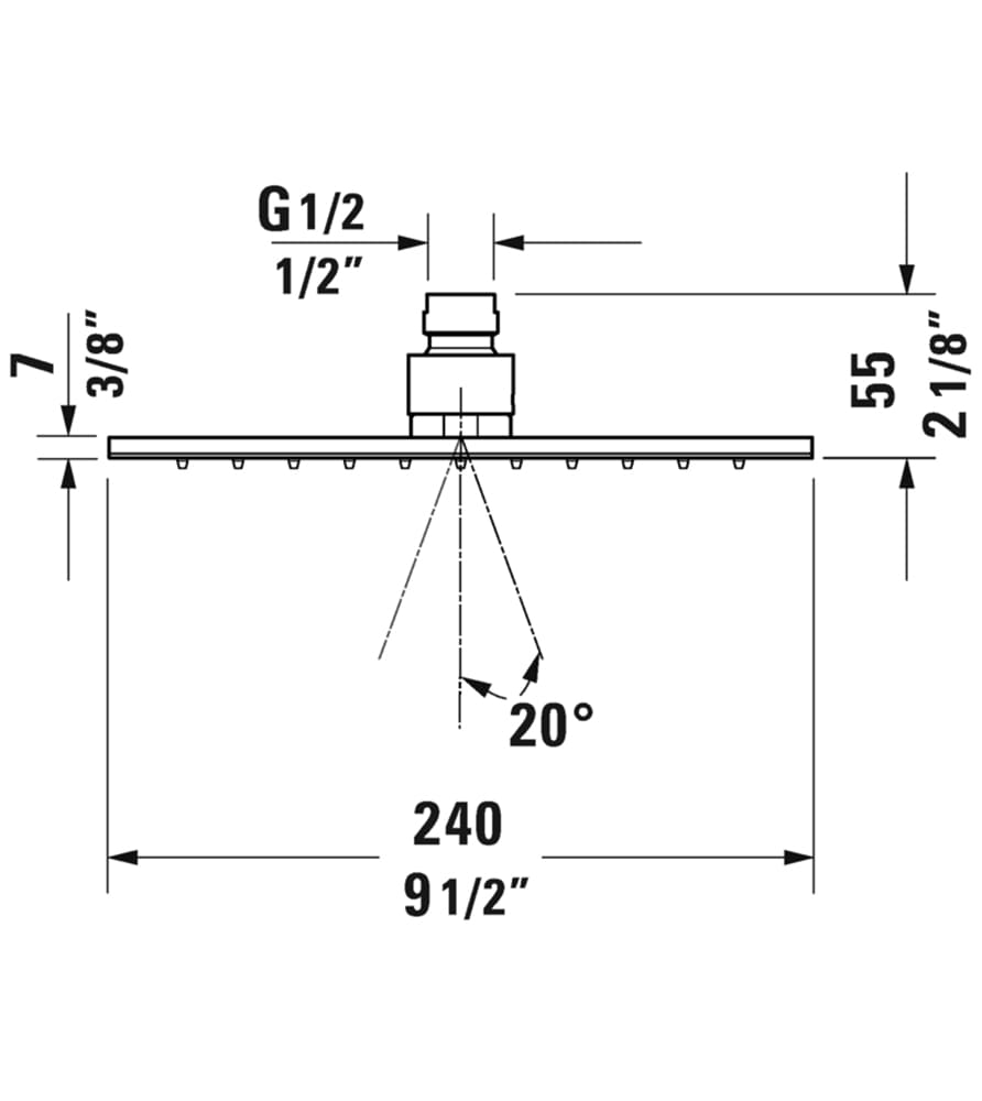 Duravit Stainless Steel Square Shower Head 8 Duravit Stainless Steel Square Shower Head - Image 3
