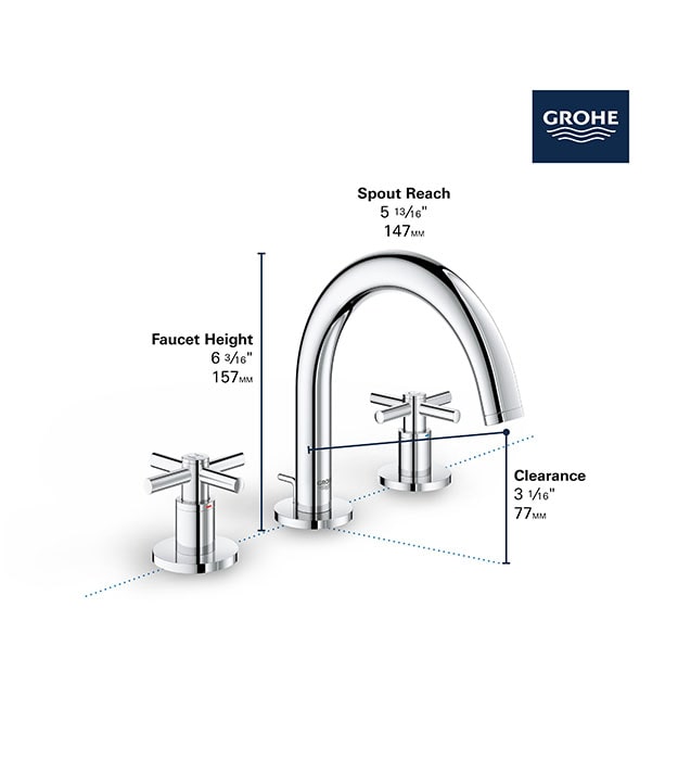 Grohe Atrio New Low-Arc Widespread Faucet S-Size 17 Grohe Atrio New Low-Arc Widespread Faucet S-Size - Image 12