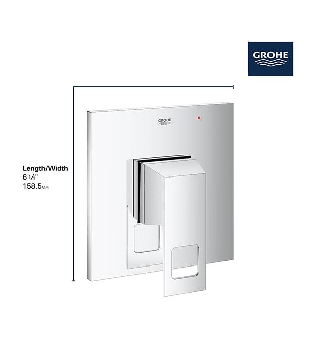 Grohe EuroCube Pressure Balance Bath Faucet Trim 8 Grohe EuroCube Pressure Balance Bath Faucet Trim - Image 3