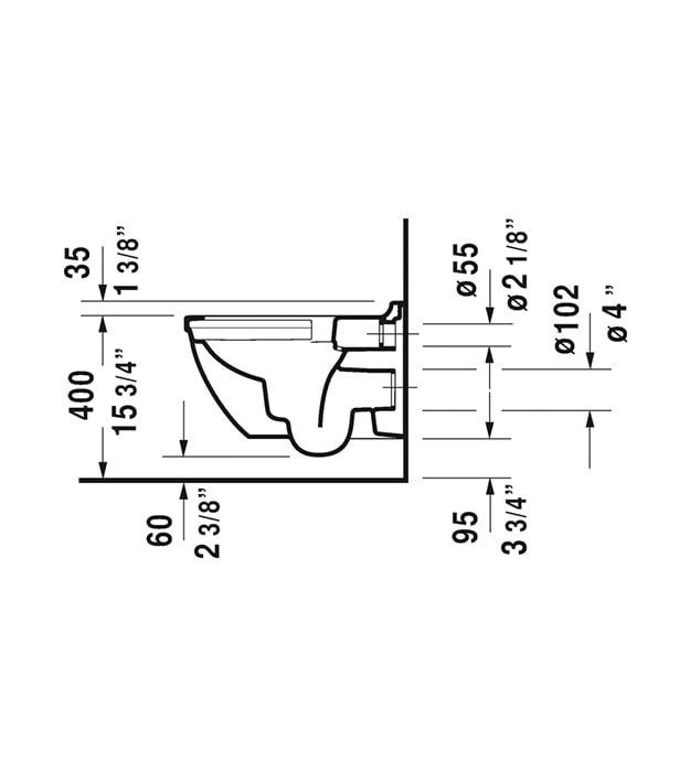 Duravit Starck 3 V2 Compact Rimless Wall Mount Toilet 9 Duravit Starck 3 V2 Compact Rimless Wall Mount Toilet S2-min