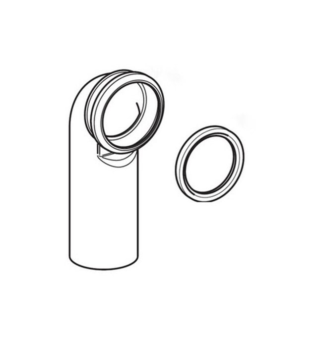 Geberit Waste Fitting Outlet Bend 241.899.00.1 W/ Seal 3 Geberit Waste Fitting Outlet Bend With Seal main