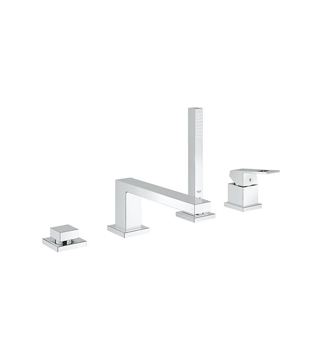 Grohe EuroCube 4-Hole Deck Mount Modern Tub Filler 5 Grohe EuroCube Deck Mount Modern Tub Filler Chrome