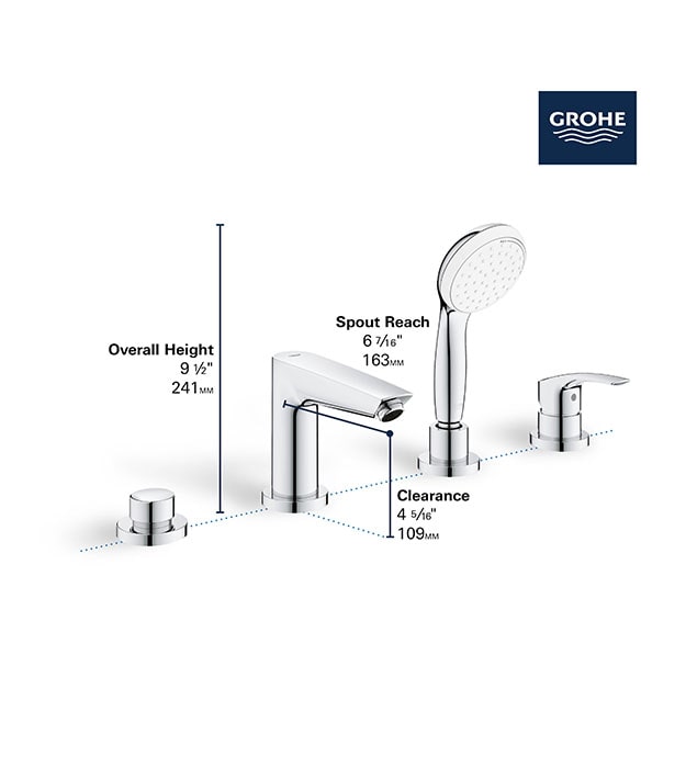 Grohe EuroSmart 4-Hole Deck-Mount Tub Faucet 11 Grohe EuroSmart 4-Hole Deck Mount Tub Faucet S2-min