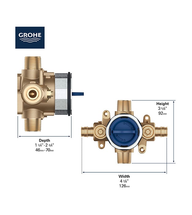 Grohe GrohSafe 3.0 Rough-In Valve Pressure Balance 13 Grohe GrohSafe 3 PB Rough-In Valve S3-min
