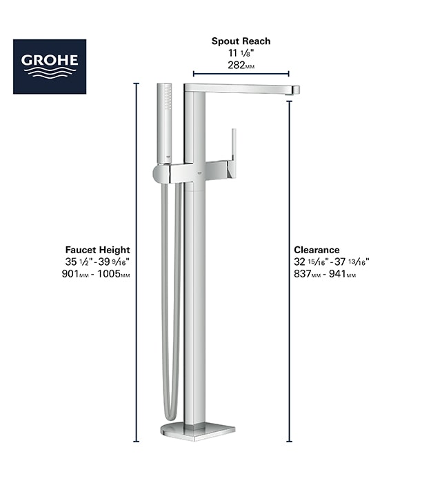 Grohe 23846 Plus Single-Handle Freestanding Tub Faucet 8 Grohe Plus Tub Filler S1-min