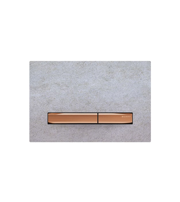 Geberit Sigma50 Series RedGold Accent Control Plates 3 Geberit Control Plates Sigma50 RedGold Concrete Look