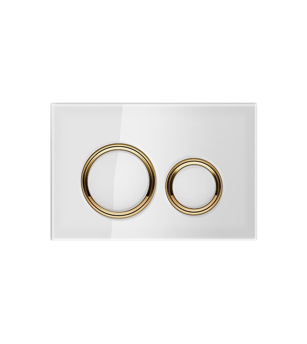 Geberit Sigma50 Series Brass Accent Actuator Plates 2 Geberit Actuator Plates White Glass