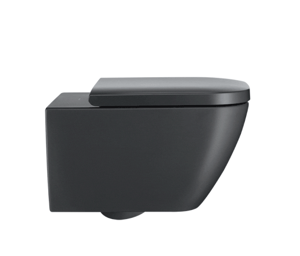 Black Wall-Hung Toilet & Anthracite Wash Basin 3 Black Toilet
