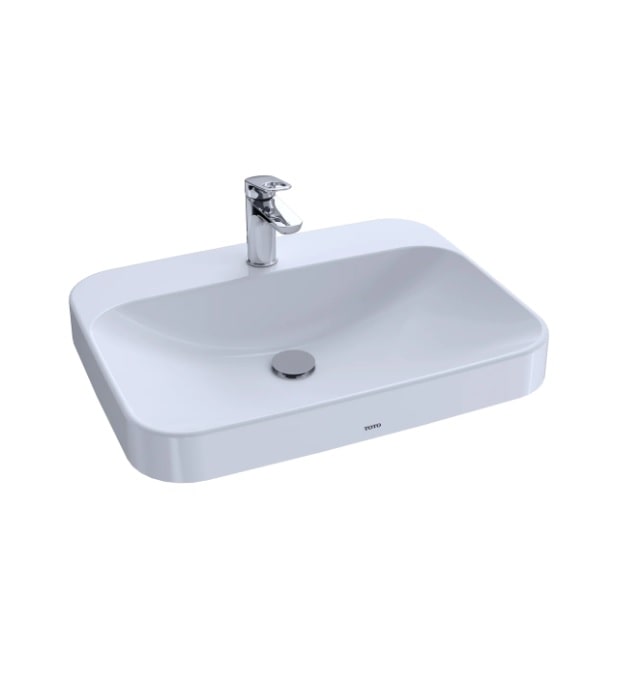 TOTO Arvina Rectangle Vessel Sink With Deck Hole 7 TOTO Arvina Rectangle Vessel Sink With Deck Hole - Image 2