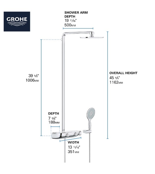 Grohe Smartcontrol Thermostatic Exposed Shower 26379000 8 Grohe Smartcontrol Thermostatic Exposed Shower 26379000 - Image 3