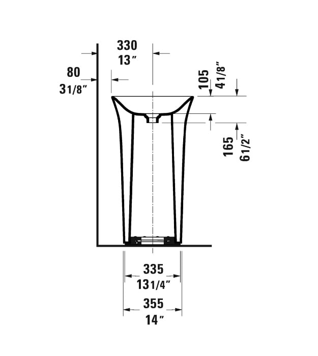 Duravit White Tulip Freestanding Washbasin 500mm 9 Duravit White Tulip Freestanding Washbasin 500mm - Image 4