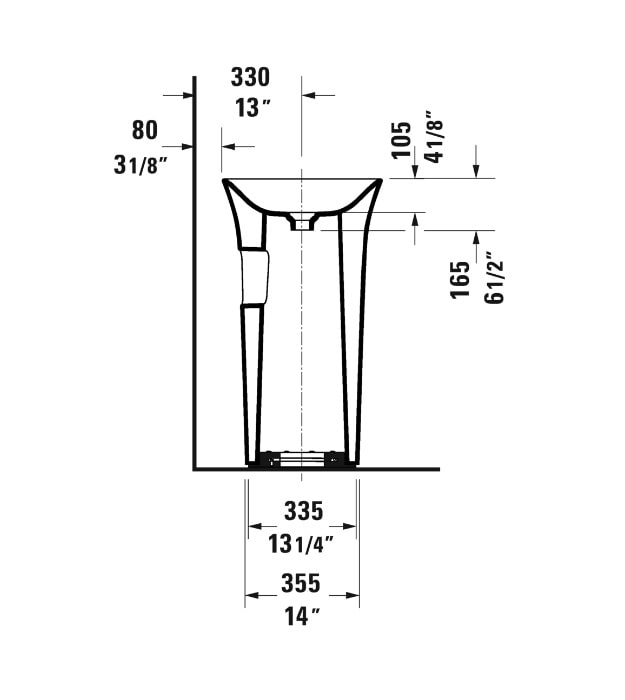 Duravit White Tulip Freestanding Washbasin 500mm 8 Duravit White Tulip Freestanding Washbasin 500mm - Image 3