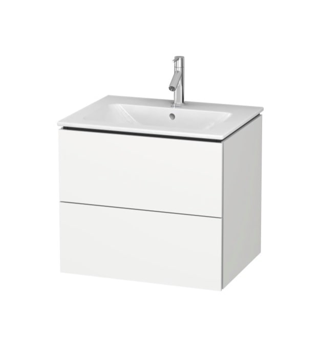 Duravit L-Cube Vanity 24" Two Drawer Wall-Mounted 3 Duravit L-Cube Vanity Matte White LC624001818