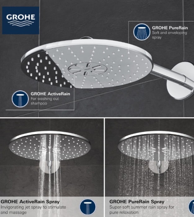 Grohe Rainshower Smartactive 310 12" Shower Head 7 Grohe Rainshower Smartactive 310 12" Shower Head - Image 2