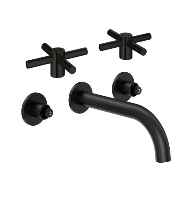 Grohe Atrio New Widespread Wall Mount Faucet 14 Grohe Atrio Matte Black Wall Mount Faucet Cross Handles 206632430