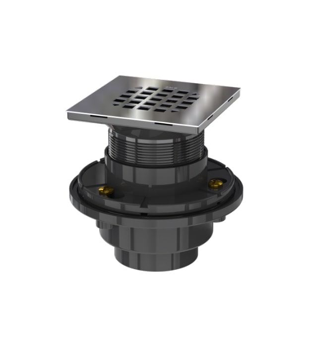OS&B Shower Drain 4" Square For Tile Shower Bases SDS44 4 Square Stainless Steel Shower Drain SDS44