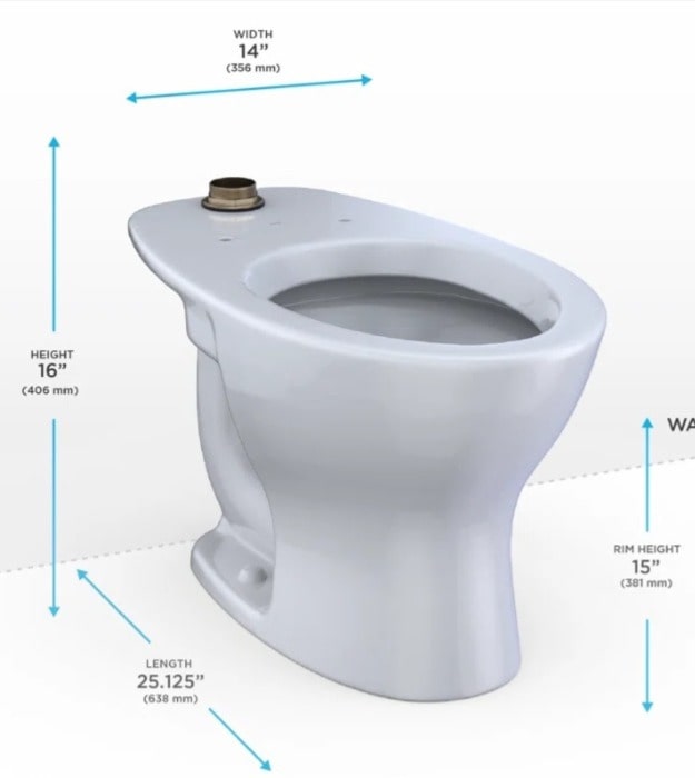TOTO Commercial Top Spud Floor-Mounted Toilet With Seat 8 TOTO Commercial Top Spud Floor-Mounted Toilet With Seat - Image 3
