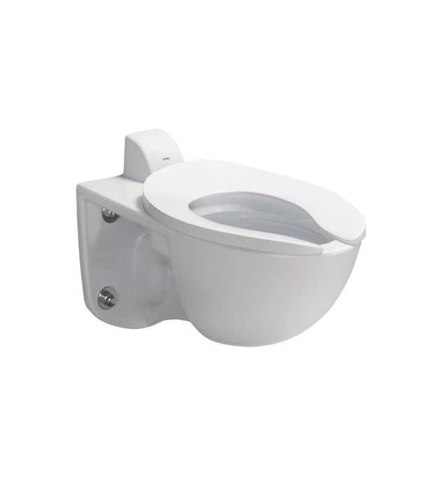 TOTO Commercial Back Spud Wall-Mount Toilet With Seat 2 TOTO CT728CUVG#01 Commercial Back Spud Wall-Mount Toilet