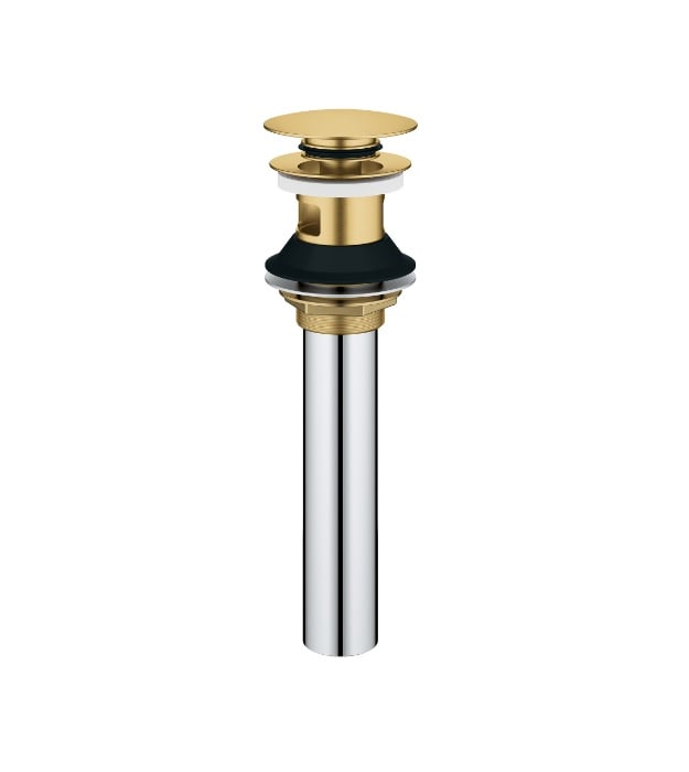 Grohe Universal Bathroom Sink Push Drain With Overflow 9 grohe_brushed_gold_bathroom_drain_48656GN0