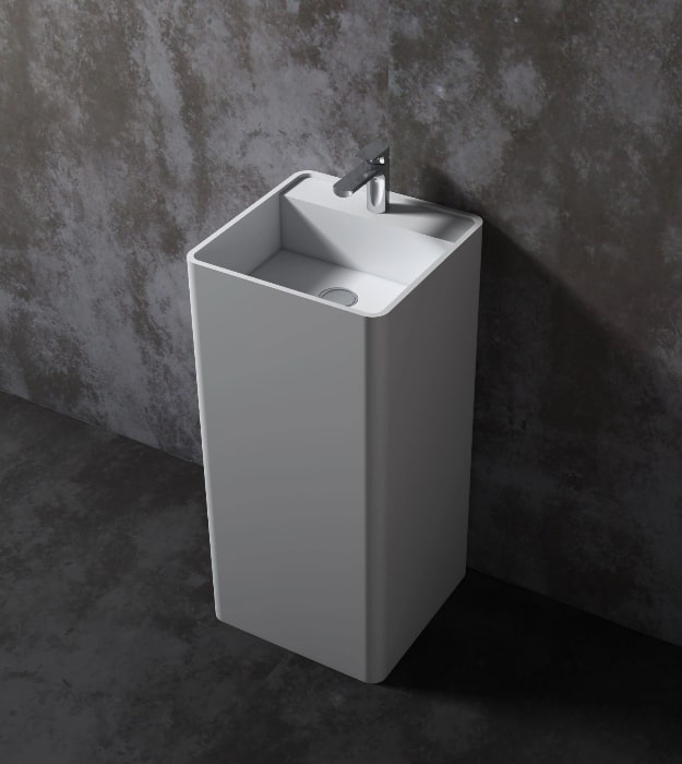 Slik Portfolio Olta Pedestal Solid Surface Vessel Sink 7 Solid Surface Sink