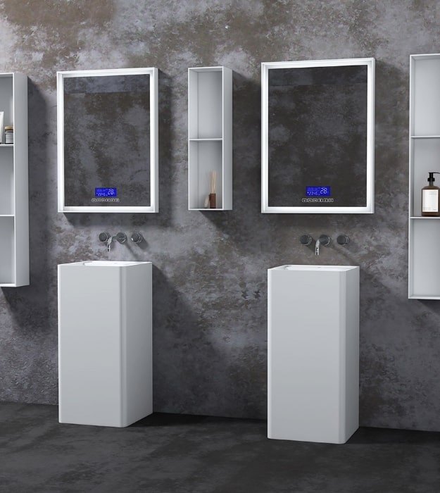 Slik Portfolio Olta Pedestal Solid Surface Vessel Sink 8 Solid Surface matte white pedestal sink