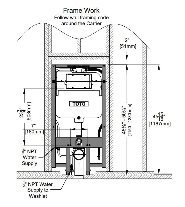 TOTO Duofit WT173MA In-Wall Toilet Tank With Auto Flush 7 TOTO Duofit WT173MA In-Wall Toilet Tank With Auto Flush - Image 2