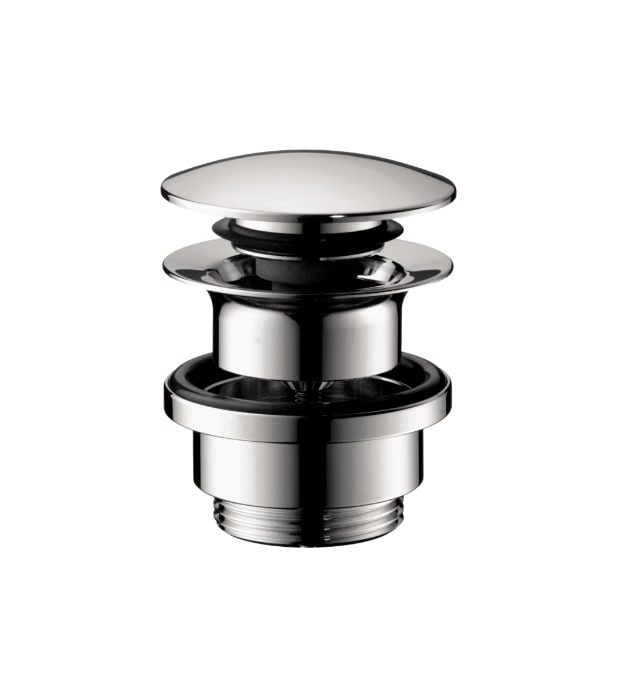 Hansgrohe 1-1/4" Push Open Sink Drain 50100101 10 Hansgrohe Push Open Sink Drain Chrome 50100101