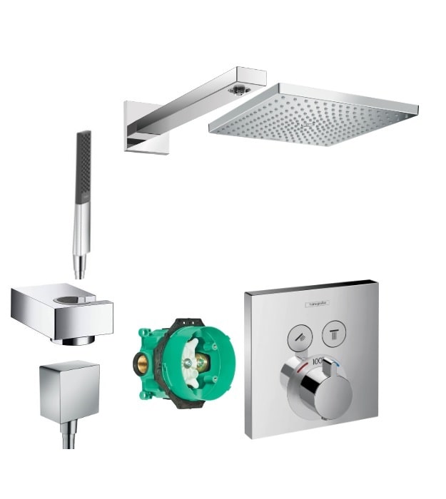 Hansgrohe ShowerSelect Thermostatic Shower Kit 12 Hansgrohe ShowerSelect Thermostatic Shower Kit 15763001-Kit1