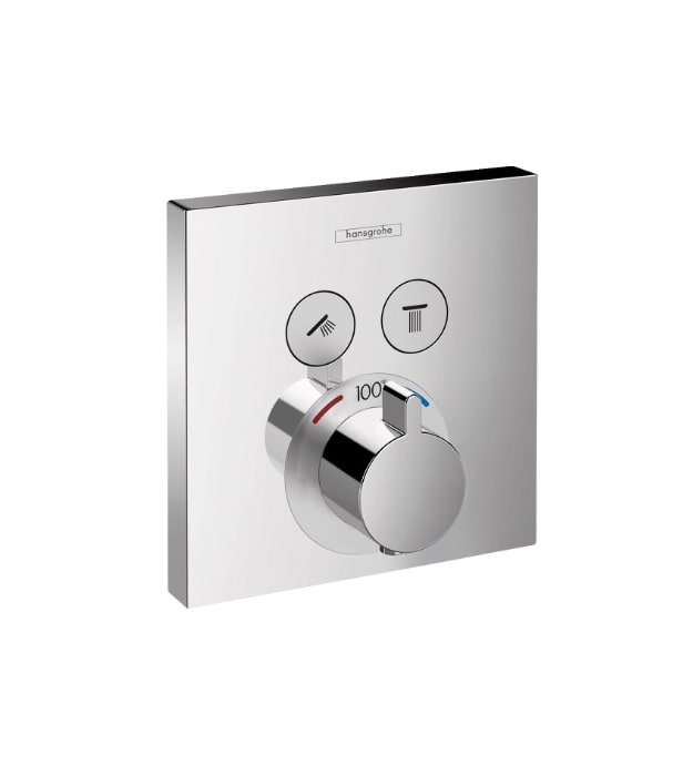 Hansgrohe ShowerSelect Thermostatic Shower Kit 7 Hansgrohe ShowerSelect 15763001 Thermostatic Trim Chrome