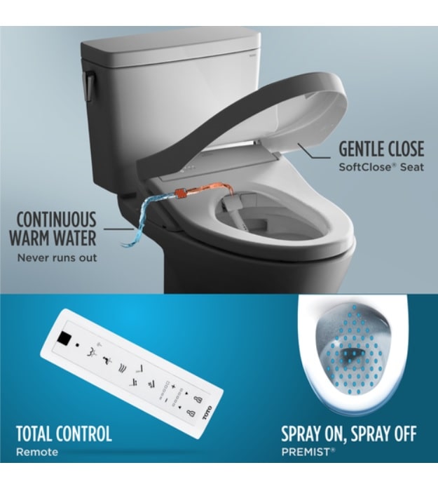 TOTO Washlet K300 SW3036R Bidet Toilet Seat 10 TOTO K300 Continuous Warm Water Bidet Seat Washlet