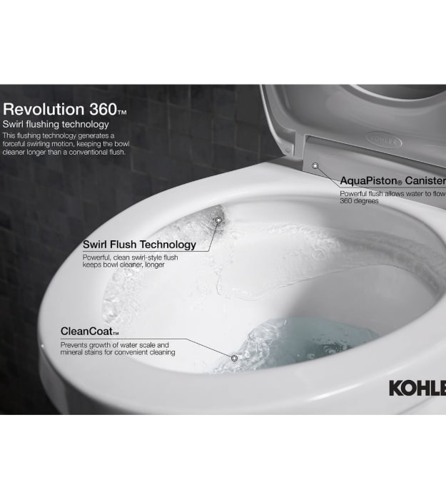 Kohler Corbelle Tall Toilet 19 Inch K-33813-0 7 Kohler Revolution 360