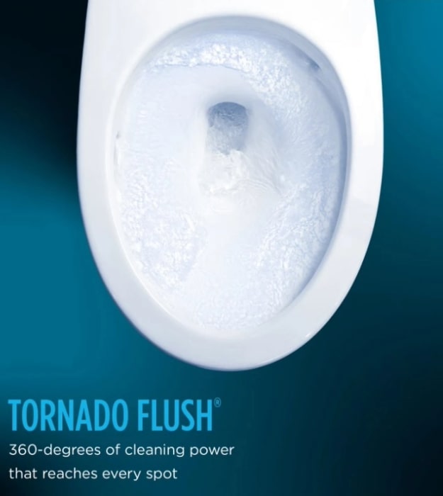TOTO Drake Regular Height CST776CEG#01 Elongated Toilet No Seat 10 TOTO Tornado Flush Rimless Bowl