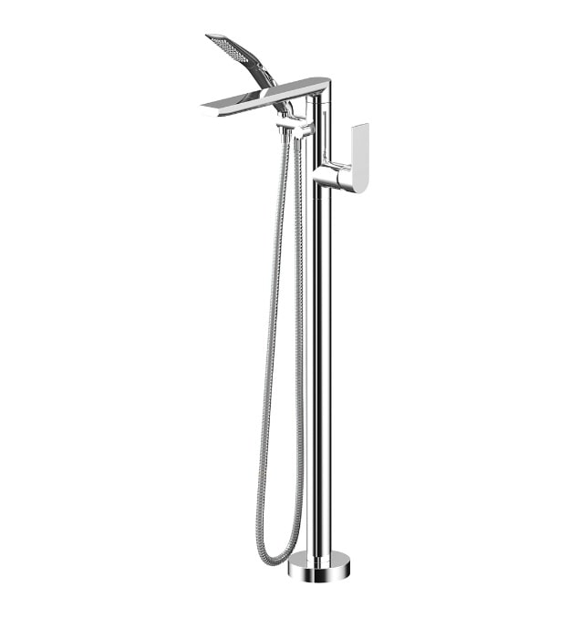 Aquabrass Floormount Tub Filler W/ Handshower 2 Aquabrass Floormount tub filler Midtown with handshower 15084