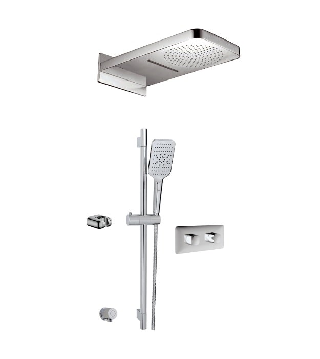 Aquabrass Thermostatic Shower Kit INABOX4 5 Aquabrass Thermostatic Shower Set INABOX4 Chrome