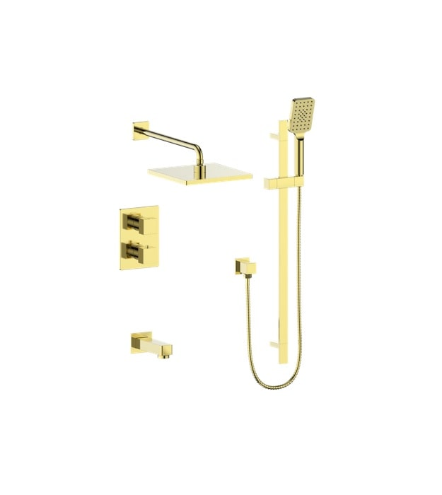 Vogt Kapfenberg Thermostatic Shower Trim TM.AP.320.320 8 3-way brushed gold thermostatic shower vogt