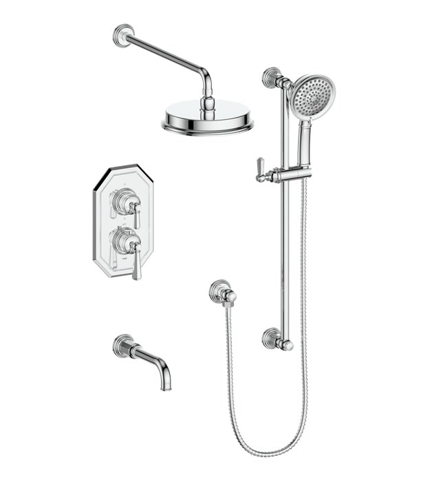 Vogt Carinthia 3-Way Thermostatic Shower Set 12 Vogt CARINTHIA Shower Set TM.C21.320.310 With Jets