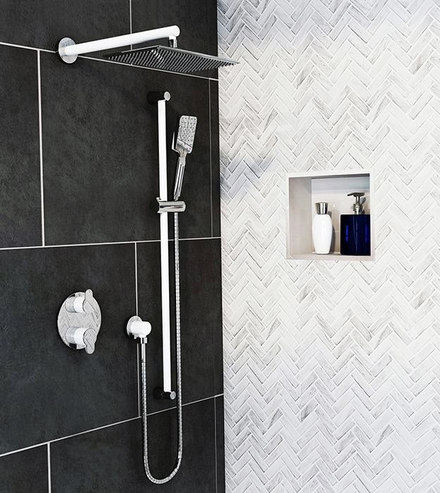 Vogt Lusten 2-Way Thermostatic Shower Trim 8 White Shower Kit