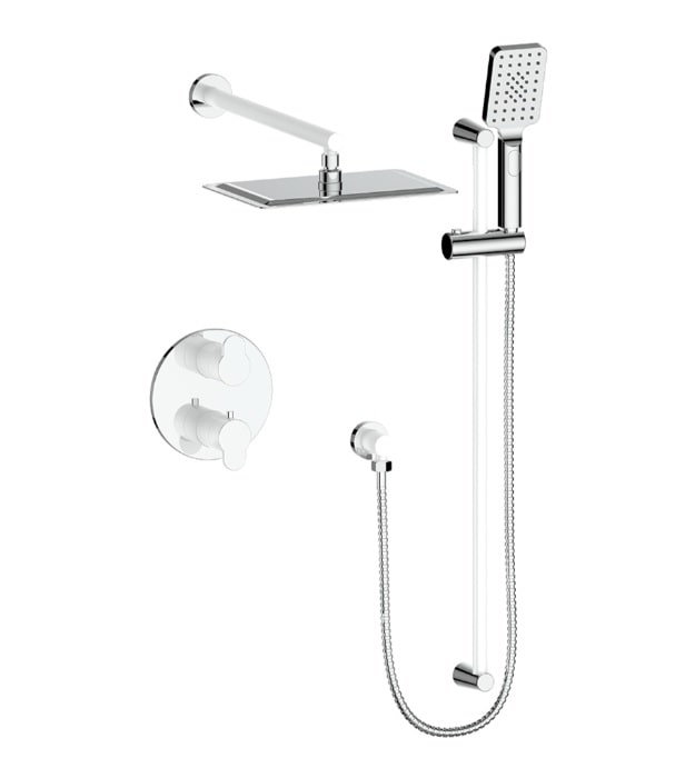 Vogt Lusten 2-Way Thermostatic Shower Trim 7 Vogt White Shower System TM.LN.220.210.CW