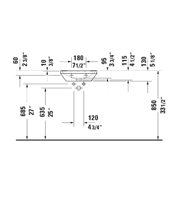 Duravit D-Neo Small Wall Mounted Sink 0738450041 10 Duravit D-Neo Small Wall Mounted Sink 0738450041 - Image 5