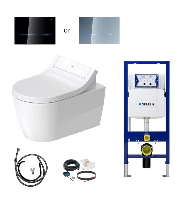 ME BY Starck Wall-Mounted SensoWash AutoFlush Toilet Kit 4 Duravit SensoWash Classic Me By Starck Wall-Mounted Toilet