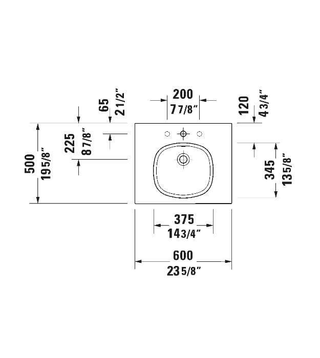 Duravit Aurena Wall Mounted Sink 238760 12 Duravit Aurena Wall Mounted Sink 238760 - Image 7